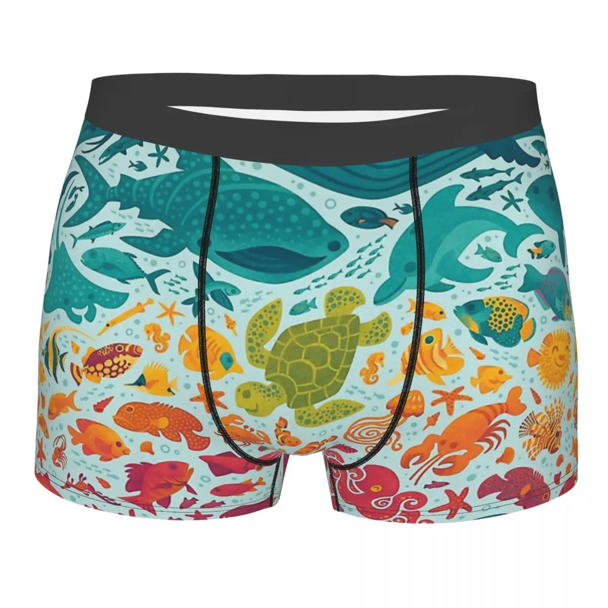 Aquatic Spectrum Animal Cute Forest Ocean Underpants Cotton Panties Man Underwear Print Shorts Boxer Briefs