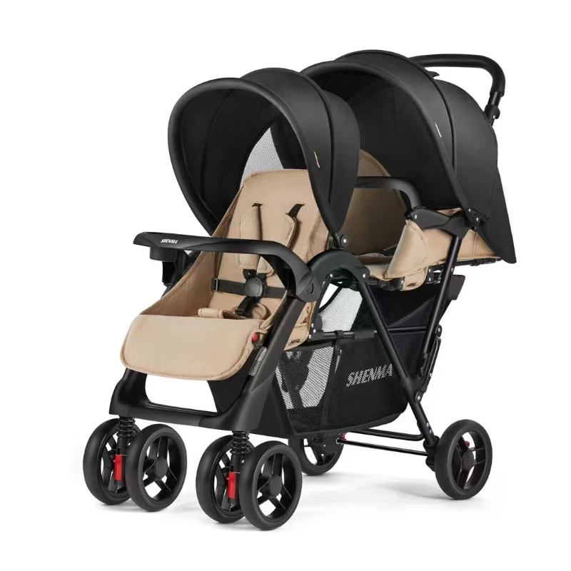 

The front and rear seats of the second-child stroller can sit and lie down, and the size is light and small. Double