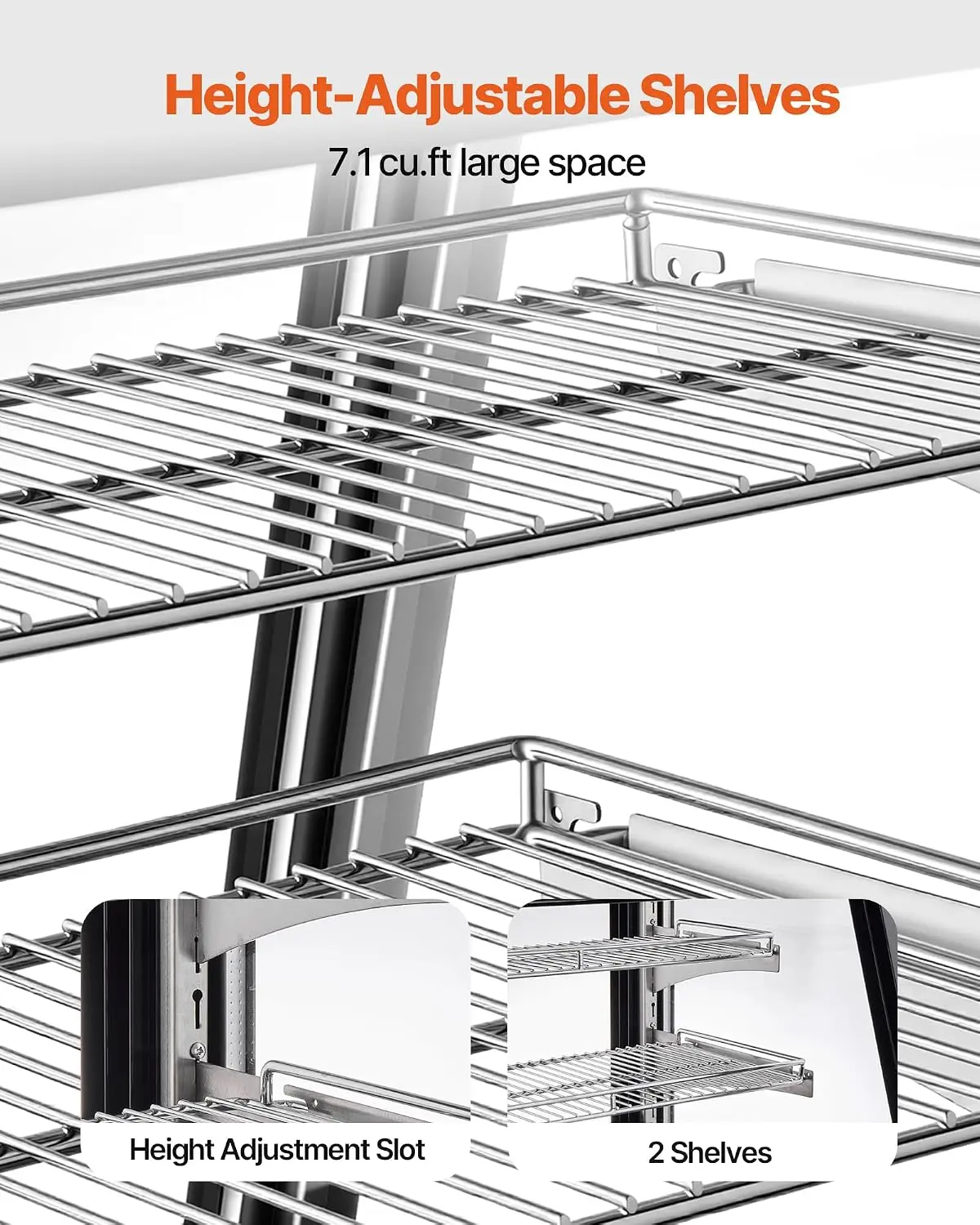 Refrigerated Display Case, 7.1 Cu.Ft./190L Countertop Pastry Display Case, 2-Tier Commercial Cake Refrigerator with LED Lighting