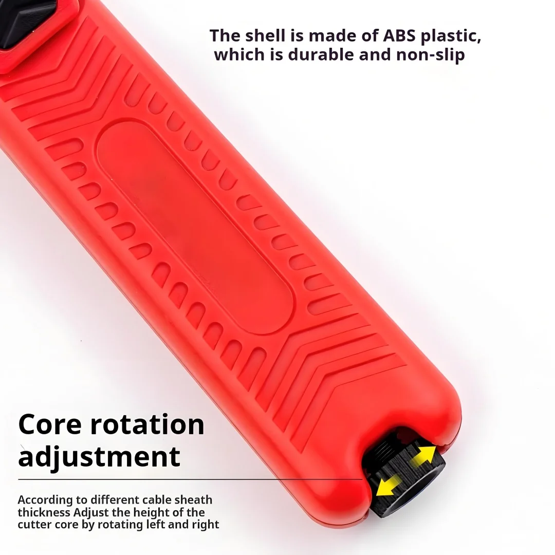 Strumento spelafili manuale con manico in gomma per coltello spelafili per PVC da 4-50 mm, cavo in gomma siliconica PTFE