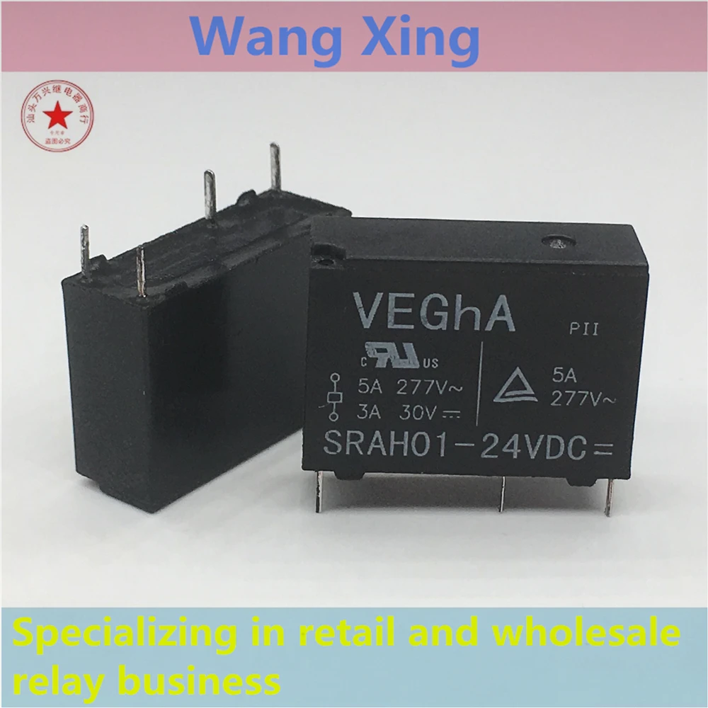 Poder eletromagnético Relé, 4 pinos, SRAH01-12VDC, SRAH01-24VDC