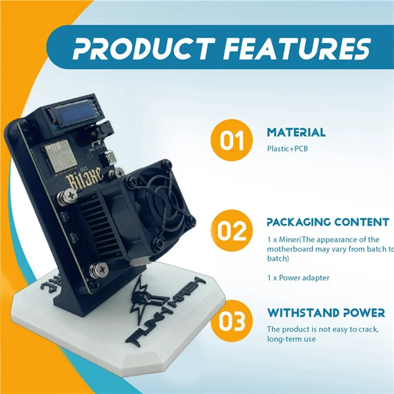 

Durable-Bitaxe Gamma 601 BTC Solo Miner 1,2TH/S 18 Вт BM1370 Asic Chip Bitcoin Crypto Mining от Antminer S21 Pro с подставкой UK P