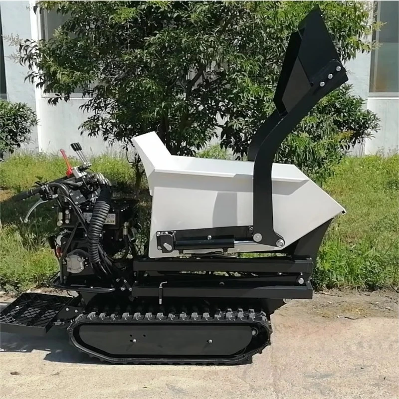 Cheap Price Mini Dumper 500KG Loading Capacity Hydraulic Lifting Crawler Wheelbarrow Electric Start
