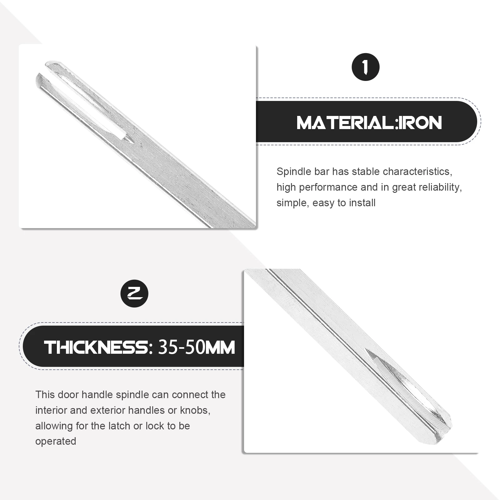 

Door Knob Handle Shaft Spindles Vintage Hardware Knobs Replacement for Silver Old