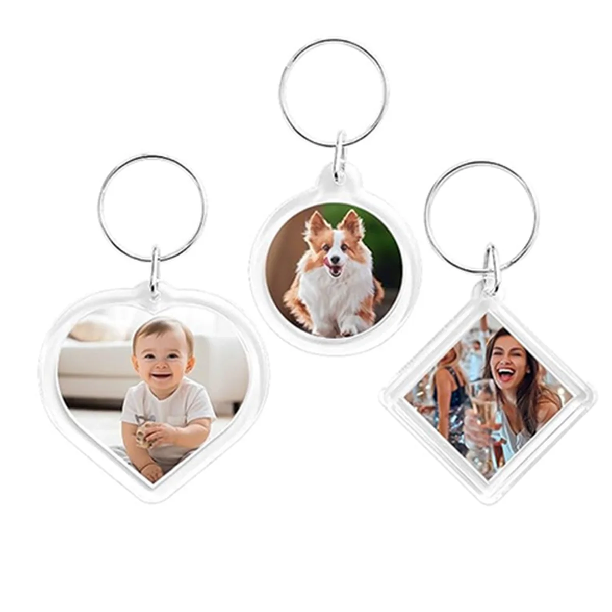 ELBA_Pendant Picture Frame Keyrings,Make Your Own Personalized Keyring Kit