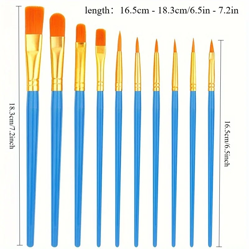 مجموعة واحدة، مجموعة فرش طلاء الفنان - فرو نايلون، للأكريليك والرسم الزيتي والألوان المائية والوجه والأظافر والرسم التفصيلي والرسم الصخري.