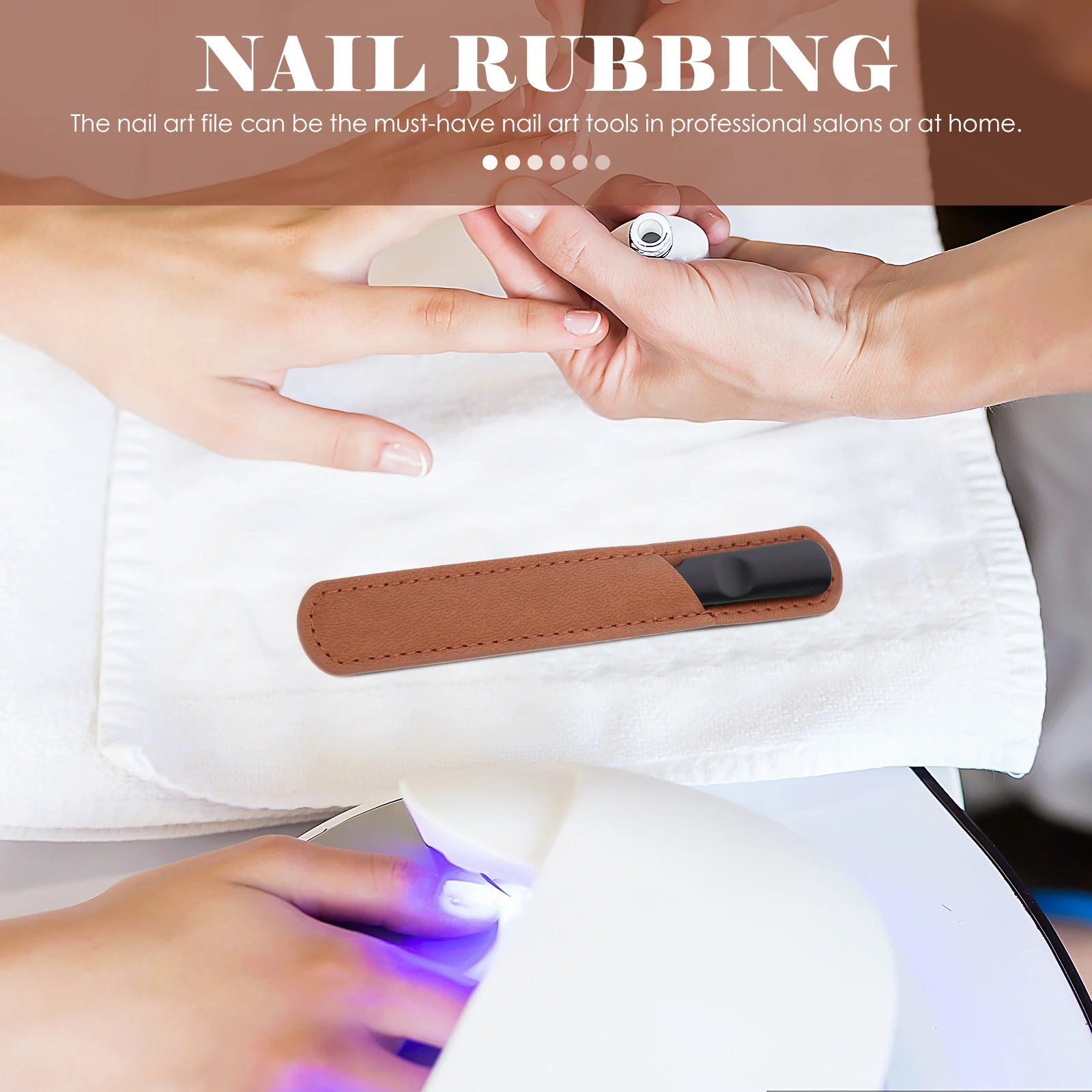 

Nail Polishing File Professional Manicure Tool Lightweight Durable Stainless Steel PU Material Nail Files For Travel Home Salon