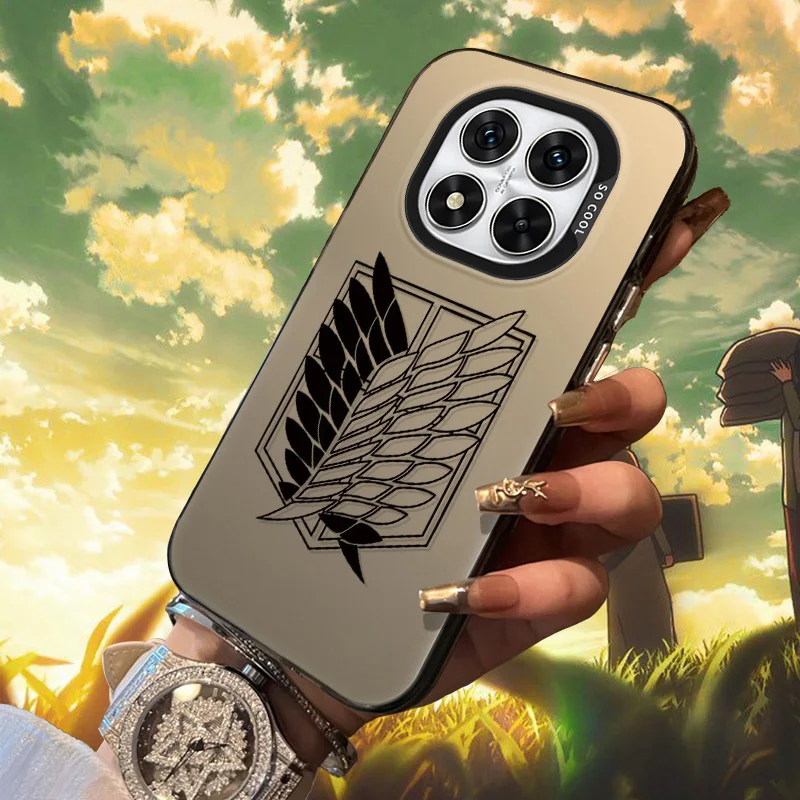 Attack on Titan Illustration Mattierte Hülle für Xiaomi Redmi Note 15 15C 14 Plus 14C 13 5G 13C 12 4G Turbo 5 4 Pro Acryl-Cover