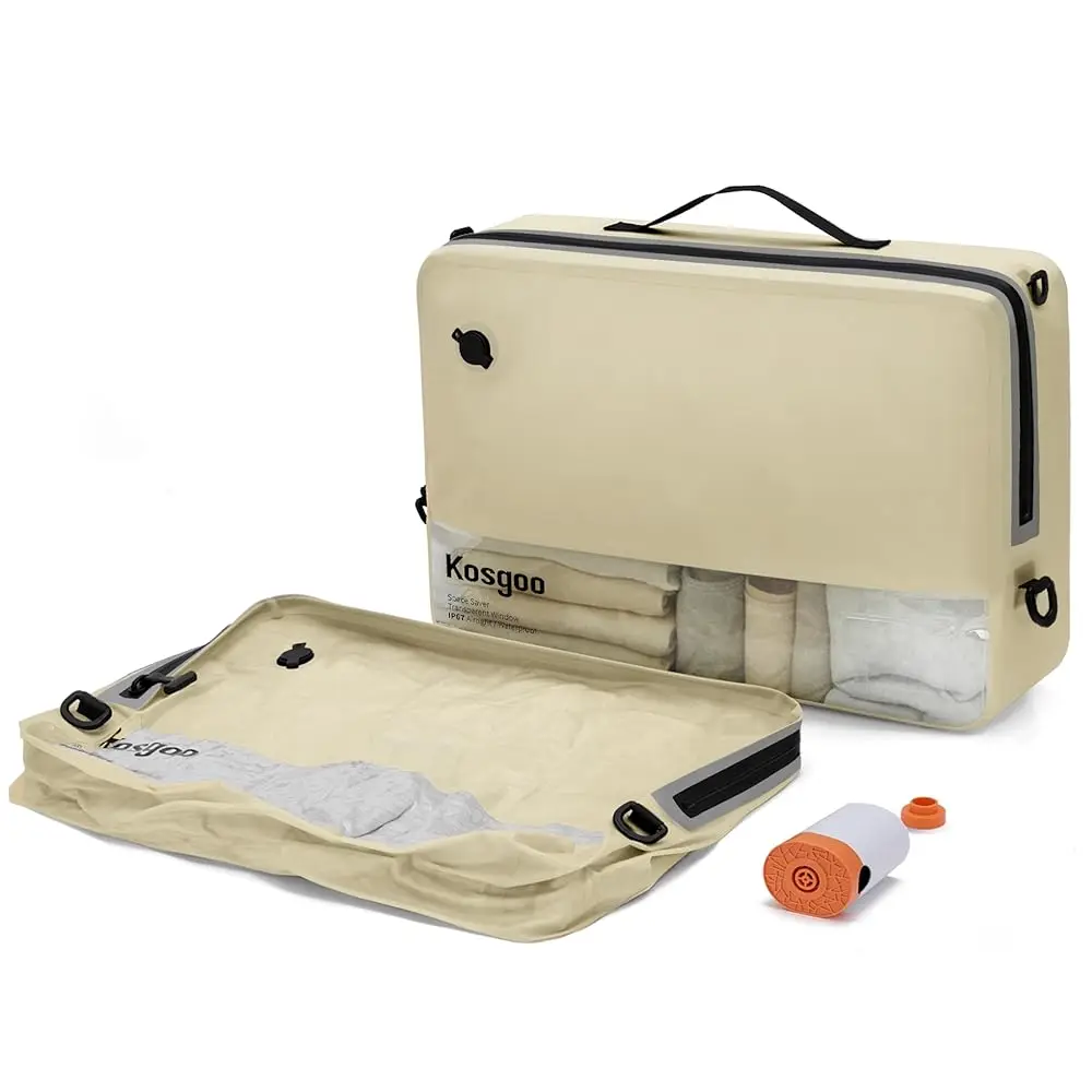 

Free ShippingVacuum Compression Bags for Travel with Pump 180° Open Vacuum Seal Bags for Carry-on Luggage Home Storage, IP67 Wa