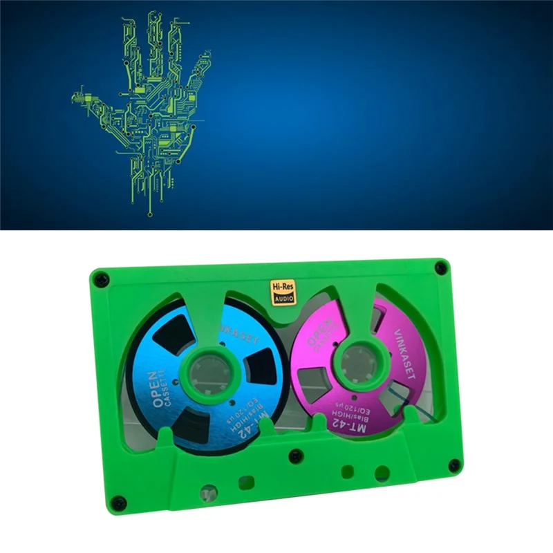 

B04C-Blank Cassette Tape 50 Minute Double-Sided Metal Reel Disk Blank Tape Hollow Case