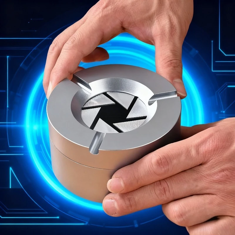 

Алюминиевый сплав, открывающаяся, серебряная автомобильная пепельница, настольная пепельница для дома и офиса, высокое эстетичное значение, защита от падения, высокая термостойкость