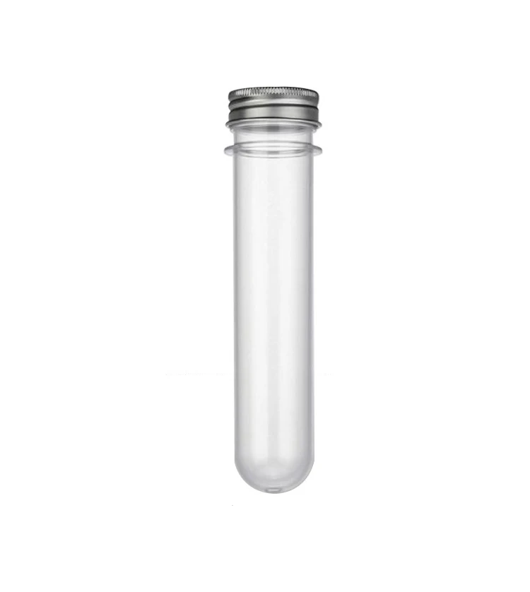 10Pcs 40ml Plastic Test Tubes Clear and Transparent Candy Storage Containers with Screw Caps