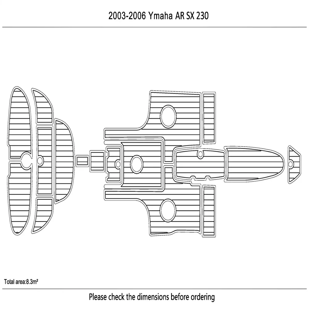 

2003-2006 YA-MA-HA AR SX 230 Cockpit Swimming platform 6mm eva faux teak floor Mat SeaDek MarineMat GatorstepStyle Self Adhesive