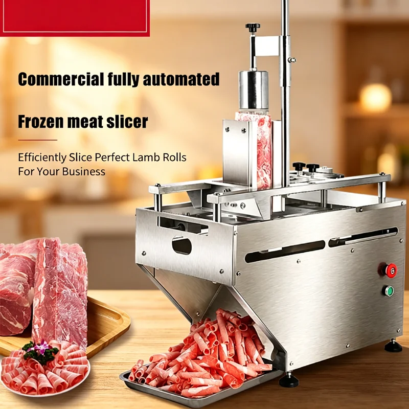 New Horizontal Table Model Frozen Meat Mutton Shaping Dicing   Slicing Cutting Dicer Slicer Machine Full-Automatic