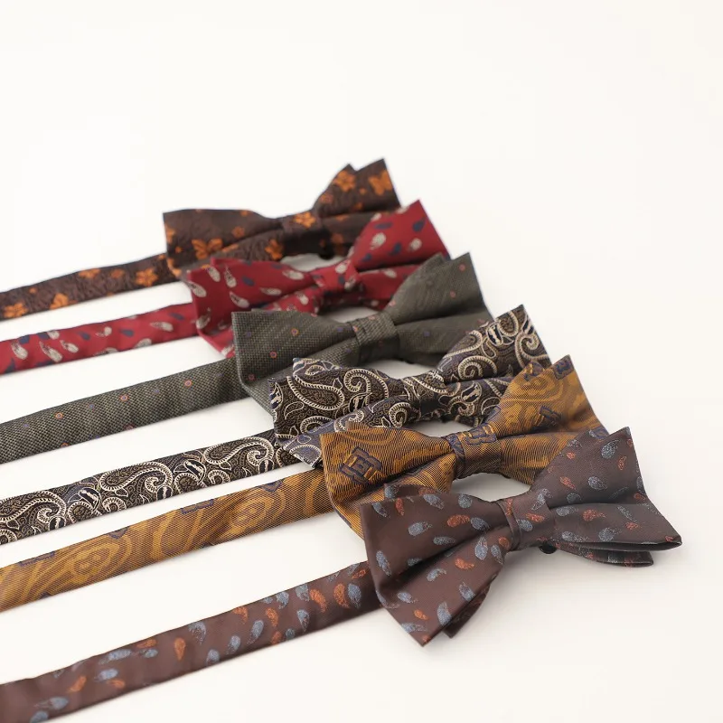 Vintage Korean Style Formal Bow Tie For Men, Available In Burgundy Elegant Bowtie Accessory For Wedding, Banquet Matching Outfit