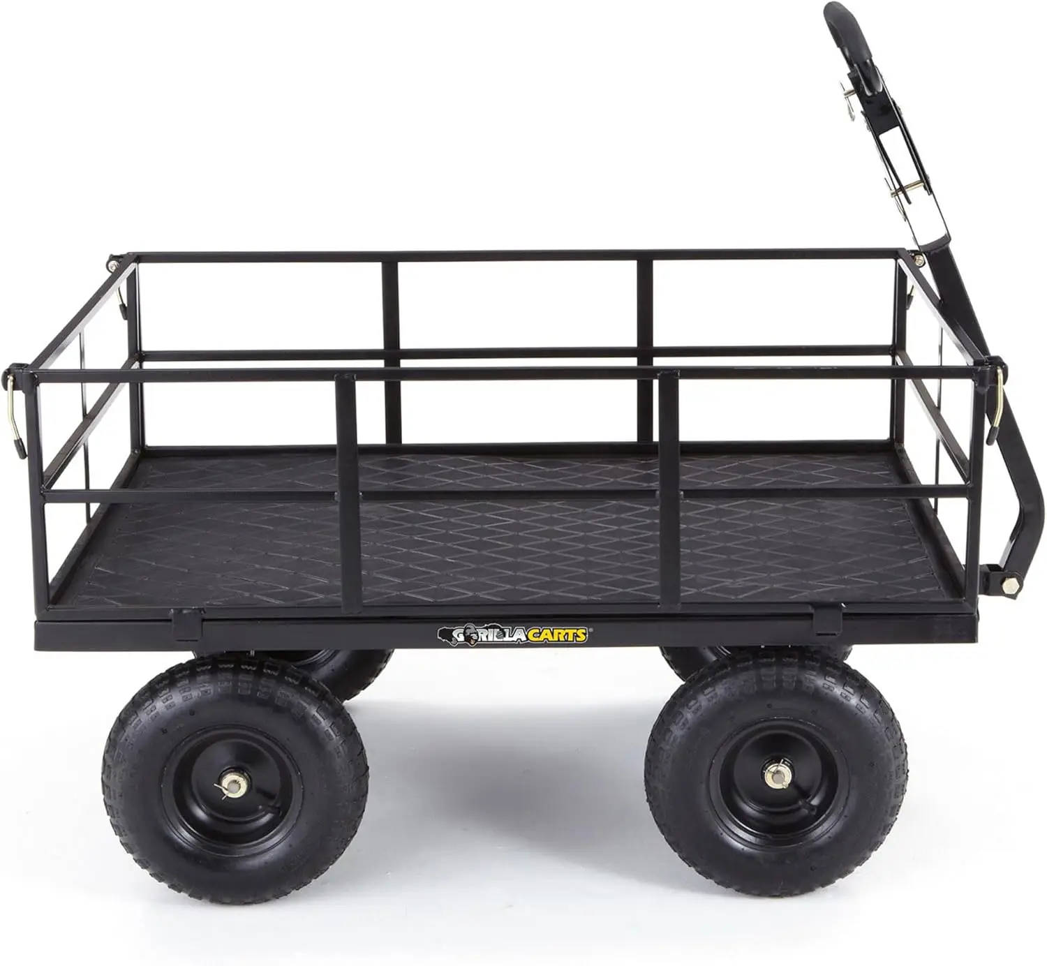 

Gorilla Carts GOR1400-COM Steel Utility Garden Cart, Heavy-Duty Convertible 2-in-1 Handle and Removable Sides, 12 cu ft, 1400 lb