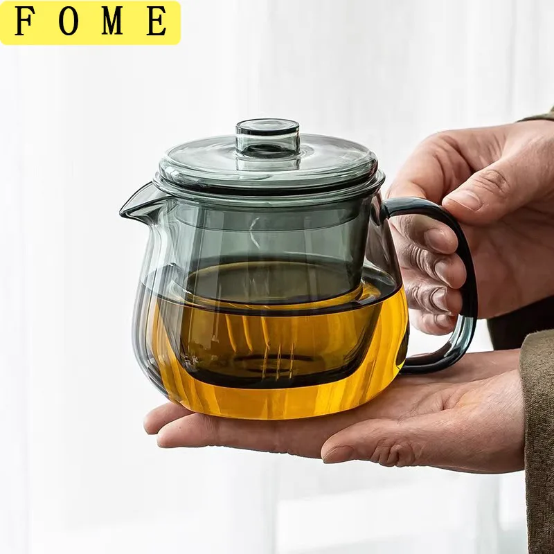 

Filterable Heat-resistant Glass Teapot Thickened Kettle With Strainer Infuser High Borosilicate Glass Puer Flower Teaware