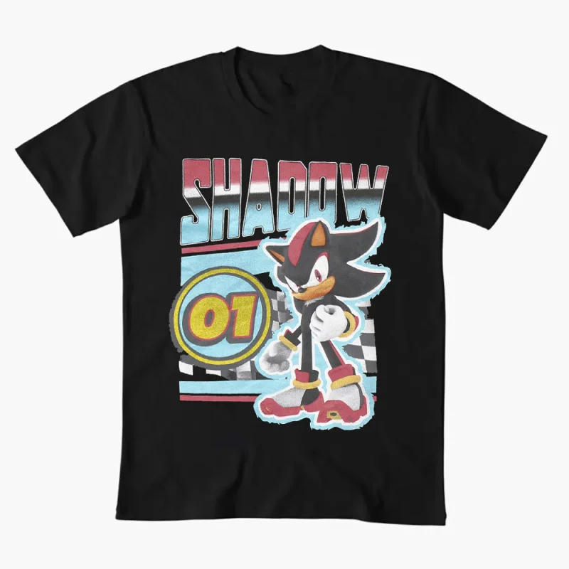 

1021 Sonic Shadow The Hedgehog Character Graphic T-Shirt Y2K clothes Cartoon tee Short Sleeve Anmie print All size tops