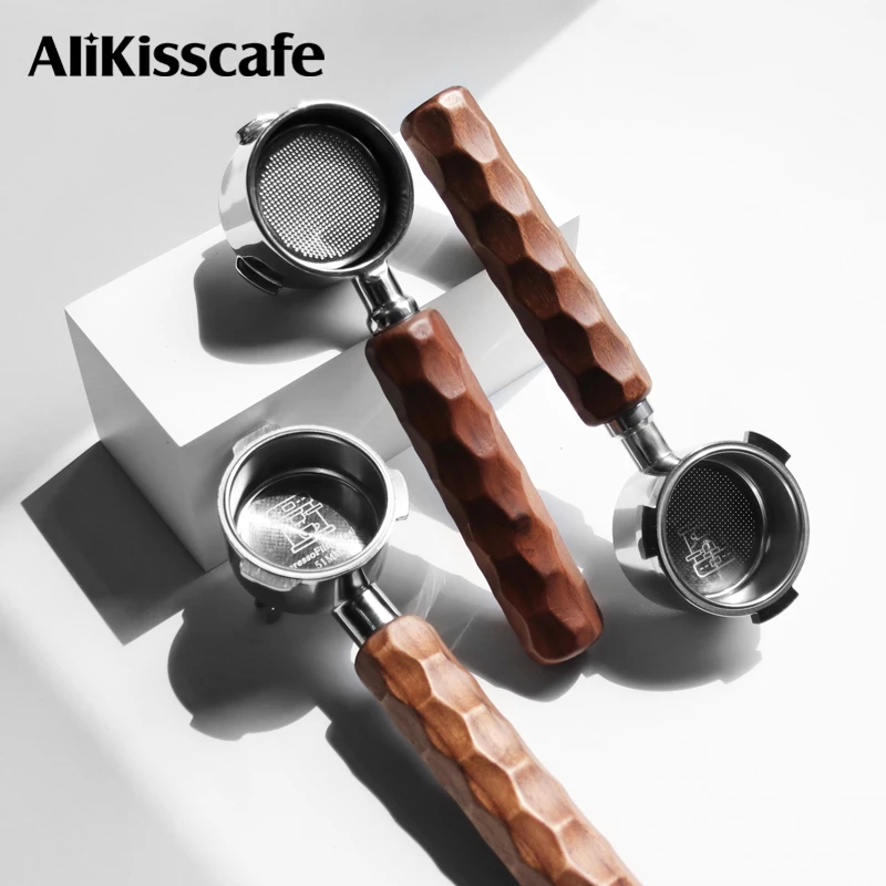 51 mm Kaffee-Siebträger ohne Boden, Doppelauslauf, Delonghi 685 680 9335 220 Homix Espressomaschine Zubehör Barista-Werkzeuge Geschenke