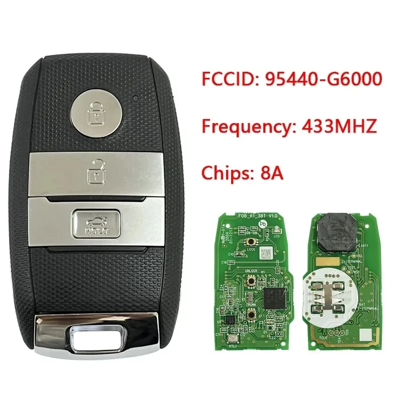 DIYKEY OEM PCB 3 przyciski 95440-G6000 SYEC3FOB1611 dla KIA Picanto Morning 2017 2018 2019 inteligentny klucz 433 MHz zdalny dostęp bezkluczykowy