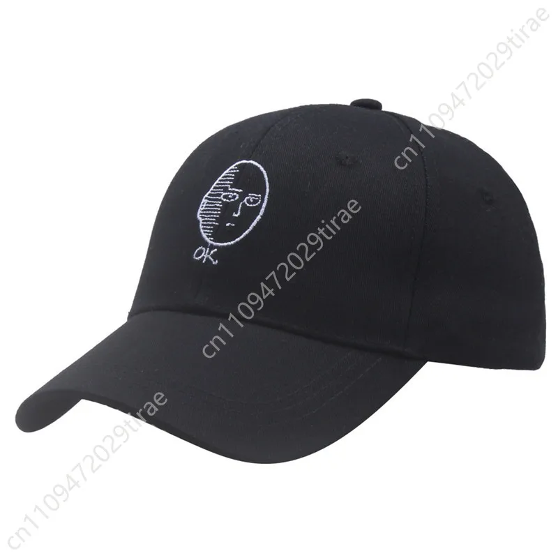 Cartoon One Punch Man Saitama Anime Baseball Hat Embroidered Adjustable Unisex Accessories OK Cap Outdoor Hats