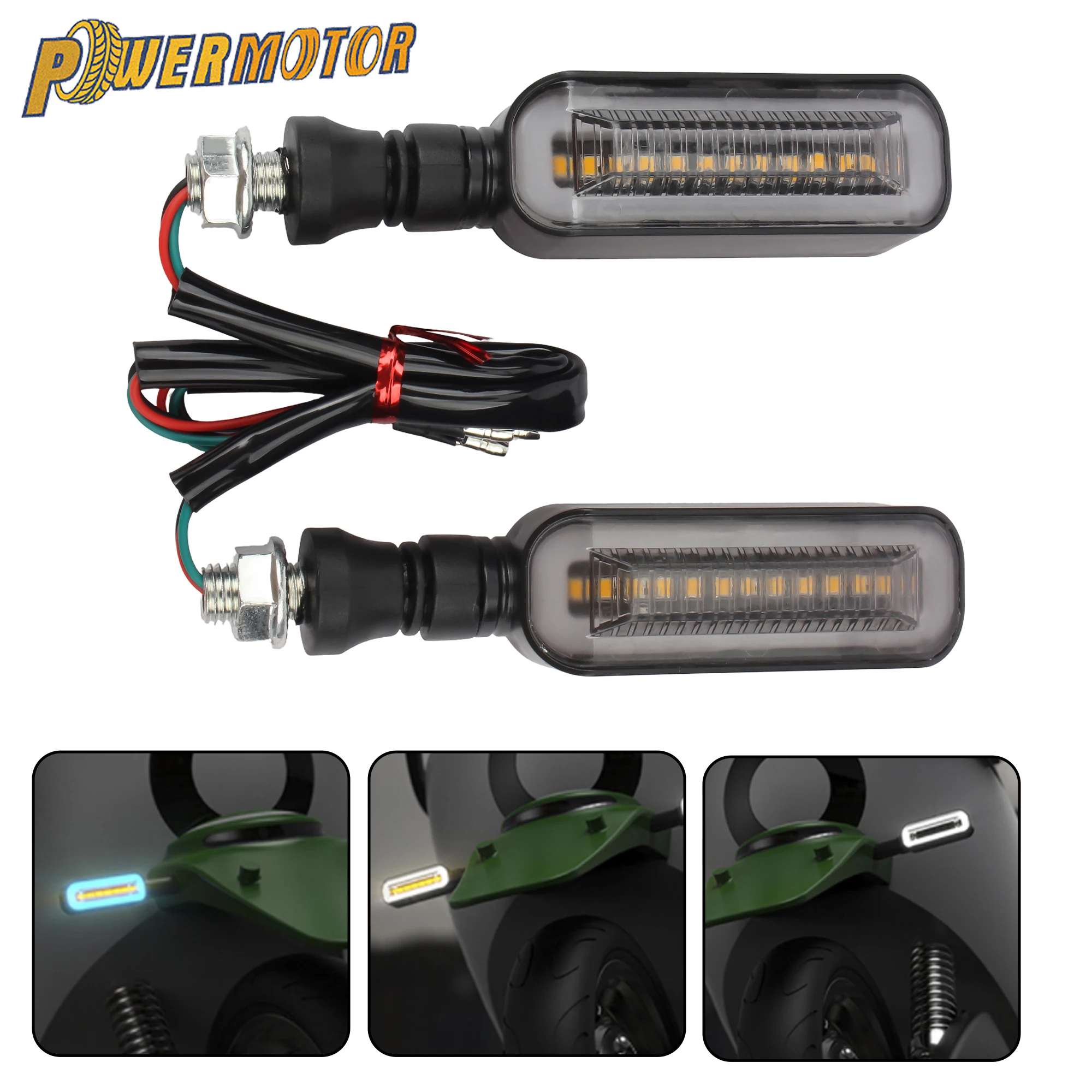 

Motorcycle Led Turn Signal Directional Indicators Taillight Brake Light Dirt Bike Scooter DRL Lamp Universal Replacement Parts
