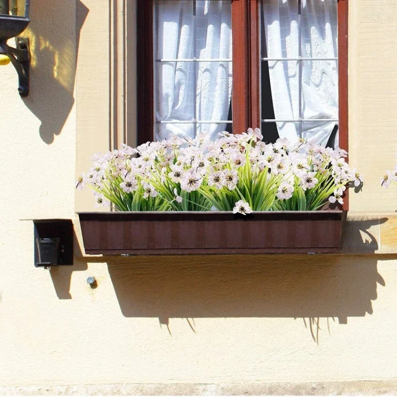 2-16PCS Artificial Flowers UV Resistant Faux Plastic Shrubs Plants Outdoor Garden Patio Porch Home Wedding Farmhouse Decorations