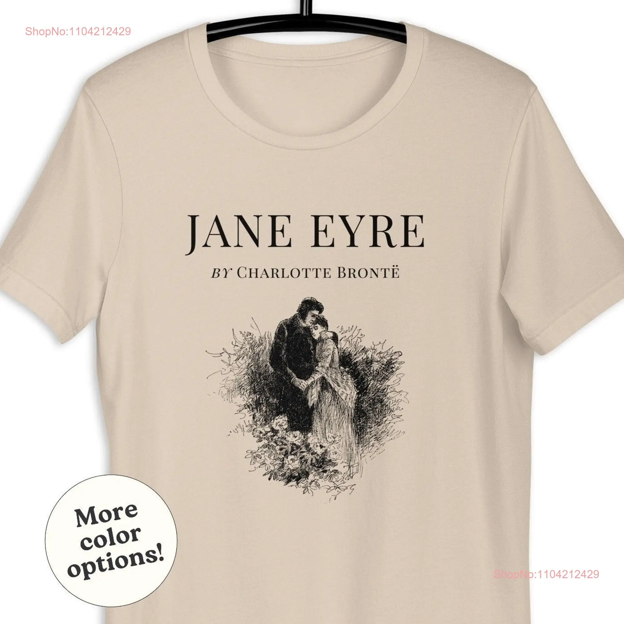 Jane Eyre Charlotte Bronte T Shirt Vintage Book Cover Classic English Writers Funny Literary Reading Bookworms Lover