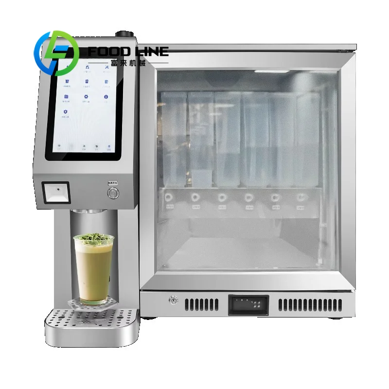 Commercial Vertical Bubble Tea Maker Intelligent Touch Screen Pearl Boiling Beverage Mixing Machine For Milk Tea Shop