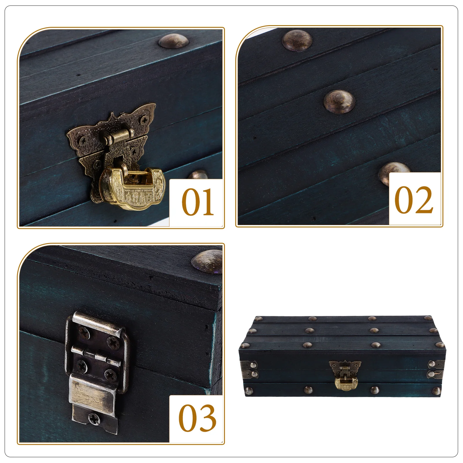 

Solid Wood Jewelry Storage Box Vintage Design Trinket Organizer Case for Bracelets Rings Earings Home Bathroom Dressing Table