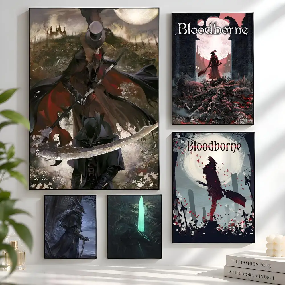 Dark Hunter B-Bloodborne Game Classic Anime Poster Aesthetic Wall Art Bedroom Living Room Dorm Office Home Decor