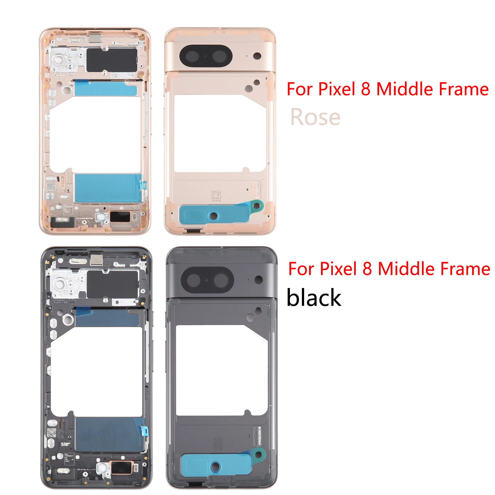 Battery Cover Door Housing  Top Cover  Up Strip LCD Bezel  Middle Frame Chassic Replacement For Pixel 8  8 Pro  GC3VE G1MNW