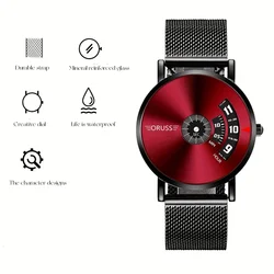 Durable and Waterproof Men's Watch - Perfect Gift for Business and Leisure, Black Net Belt Design with Trendy Science