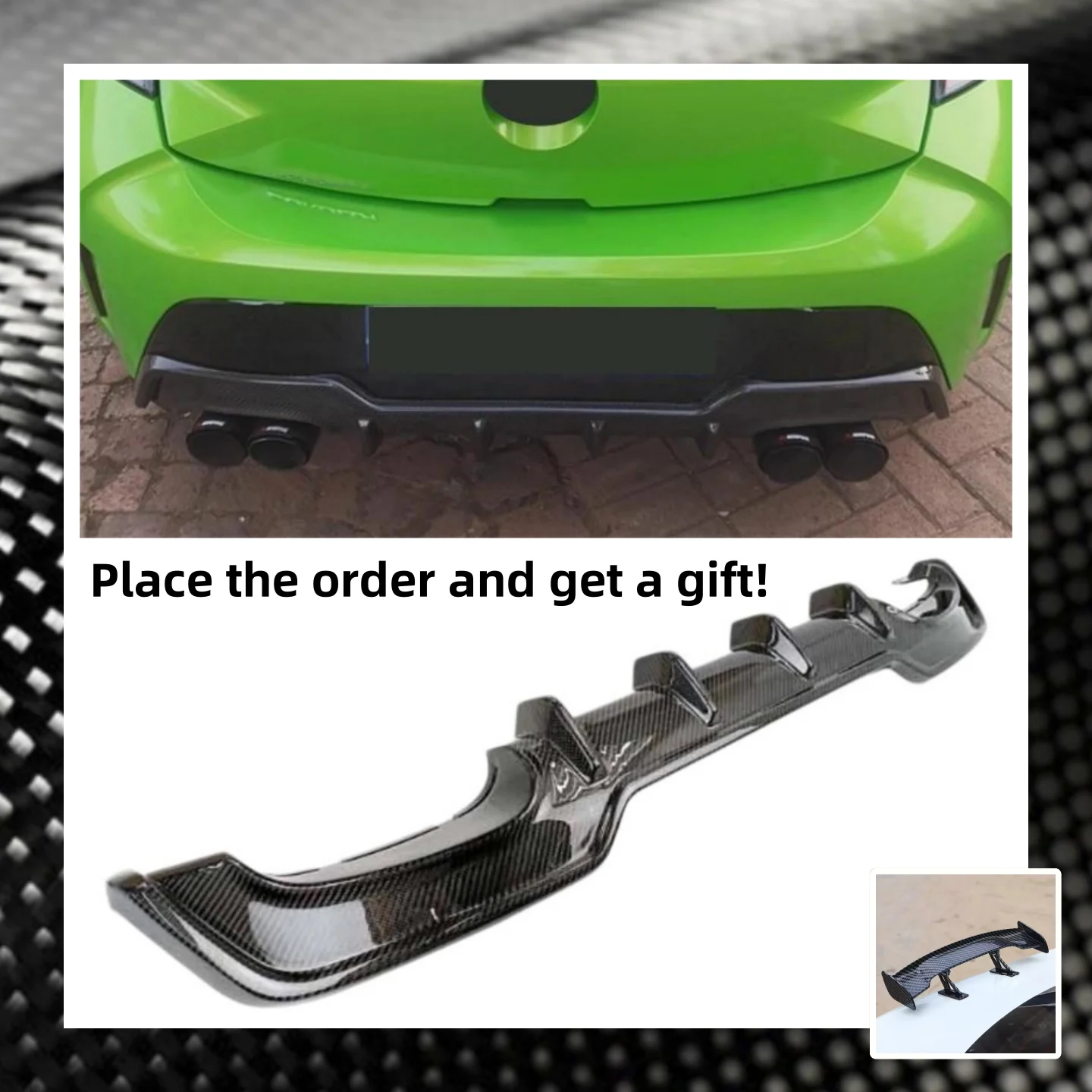 

Car Rear Lip Spoiler Assembly for Toyota Corolla hatchback 2019-2021 Modified Carbon Fiber Rear Body Kit Accessories