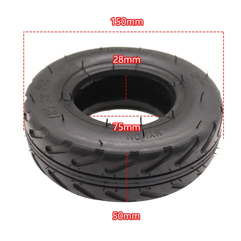 6 Inch 6X2 Tire Inner Tube Set Fit for Electric Scooter Wheel Pneumatic Wheel Trolley Cart Air Wheel Bike