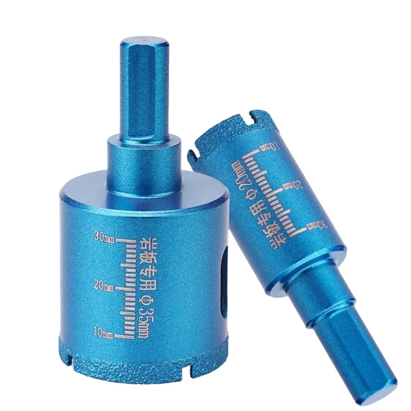 

Dry Diamond Hole Saw Drill Bit with Triangle Shank 20–60mm Core Drill Bit Fits Electric Drill,for Marble Granite Porcelain Tile