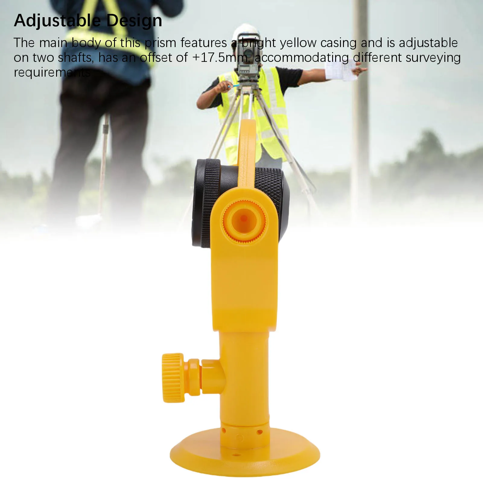 منشور صغير مع قوس منشور قابل للإمالة لمسح المحطة الإجمالية + 17.5 مم عدسة زجاجية بصرية ثابتة غطاء أصفر