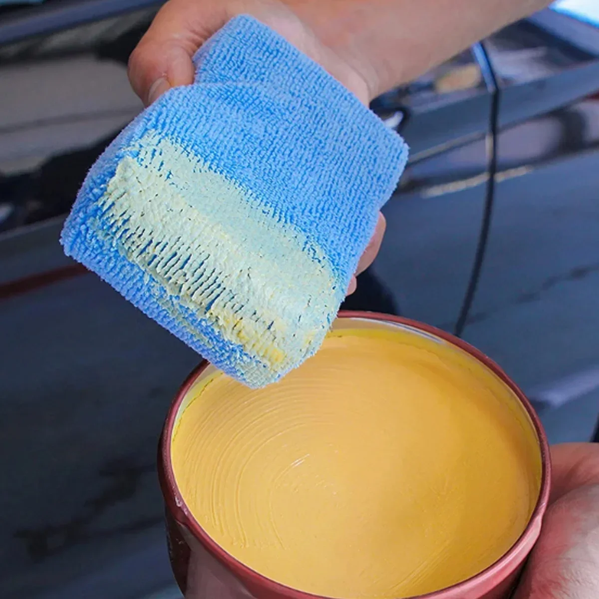 Microfiber Waxing and Polishing Sponge Rectangular Sponge Cleaning Block Car Beauty Maintenance Tools Cleaning Detailing