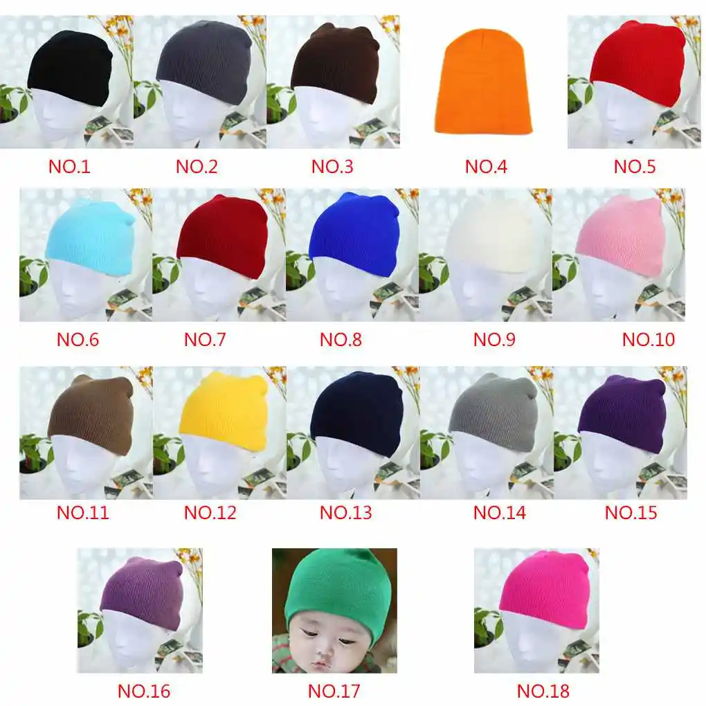 Newborn Baby Knitted Crochet Beanie Hat Boy Girl Winter Warm Kids Cap Toddler Ski Skull Hat