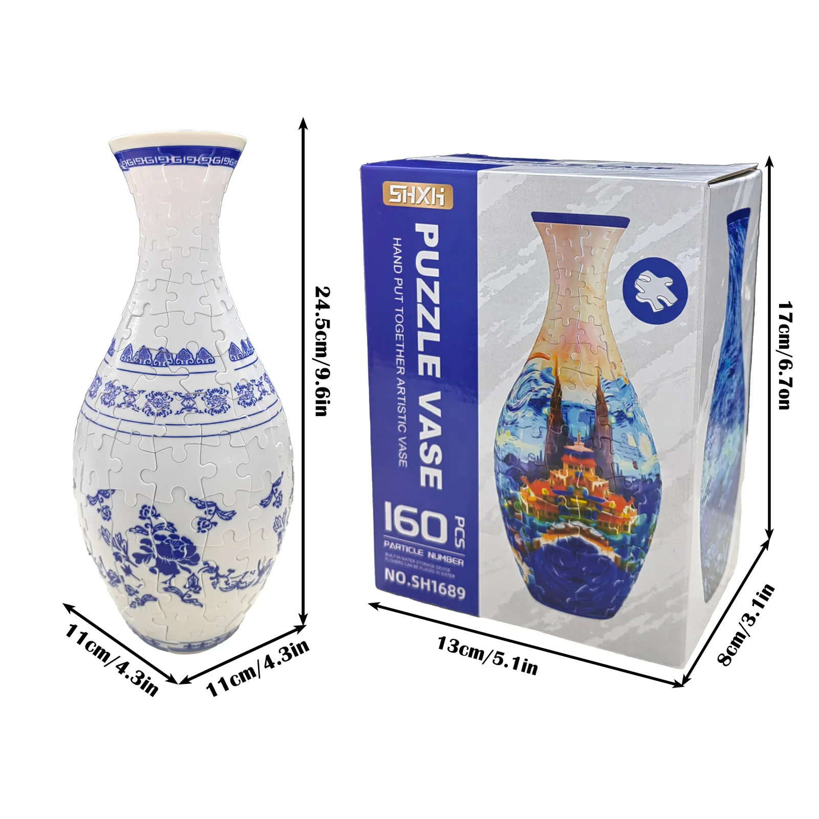 Новый 3D-головоломка, ваза «сделай сам», детская головоломка для раннего образования, сине-белая фарфоровая ваза, игрушка-головоломка, детский подарок на день рождения