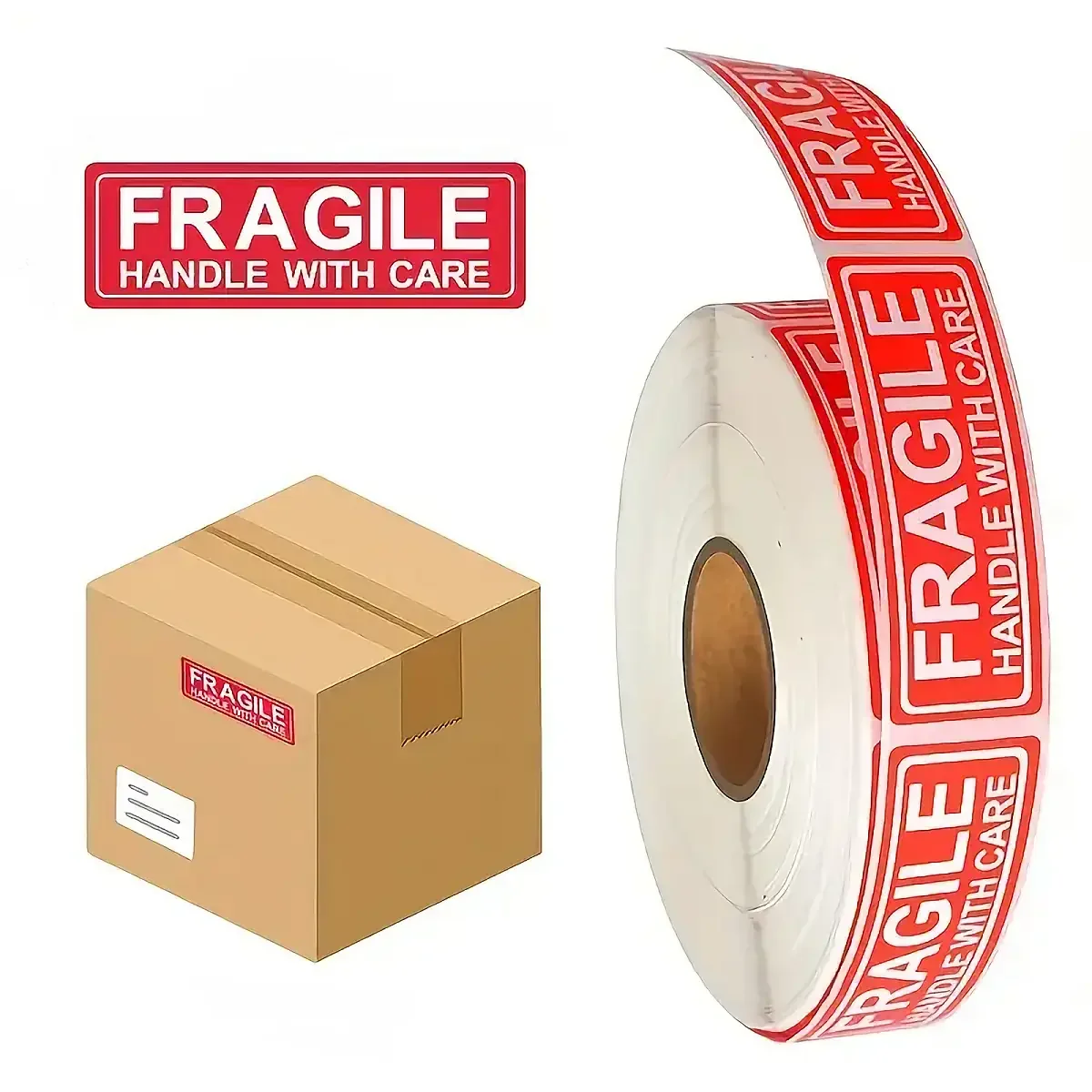Autocollants d'avertissement fragiles, 120 pièces/rouleau, étiquettes d'expédition imperméables, rappel pour le verre, la céramique, les bouteilles et les colis