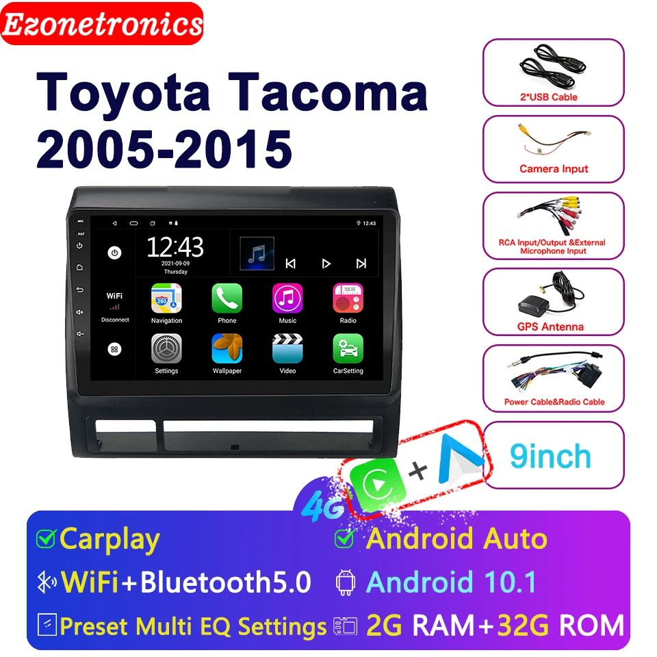 Android 11 system for eight-core Toyota Tacoma car radio high-definition touch screen Bluetooth for Toyota Tacoma 2005-2015