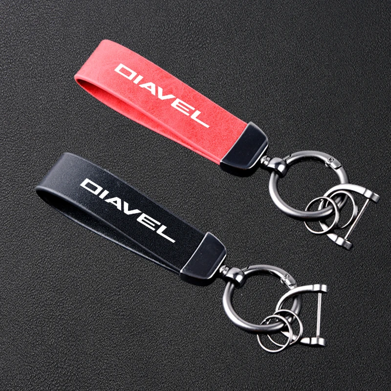 Hochwertiger Motorrad-Leder-Schlüsselanhänger aus Metall für Ducati Diavel V4 Diavel1260 Diavel 1260S XDiavel Nera XDiavel Dark