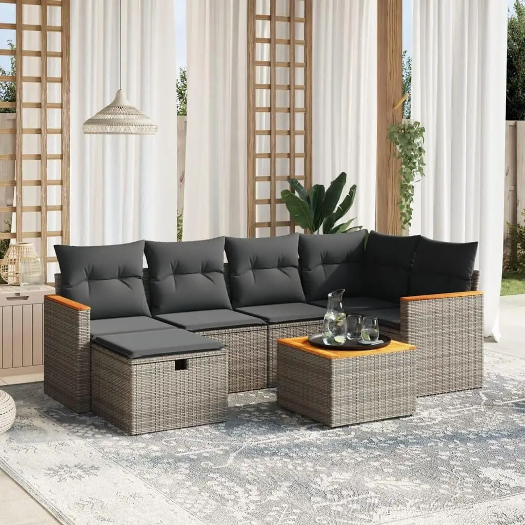 

Gray Garden Sofa Set Outdoor Furniture Comfortable Cushioned Seating for Patio Yard and Balcony Relaxation