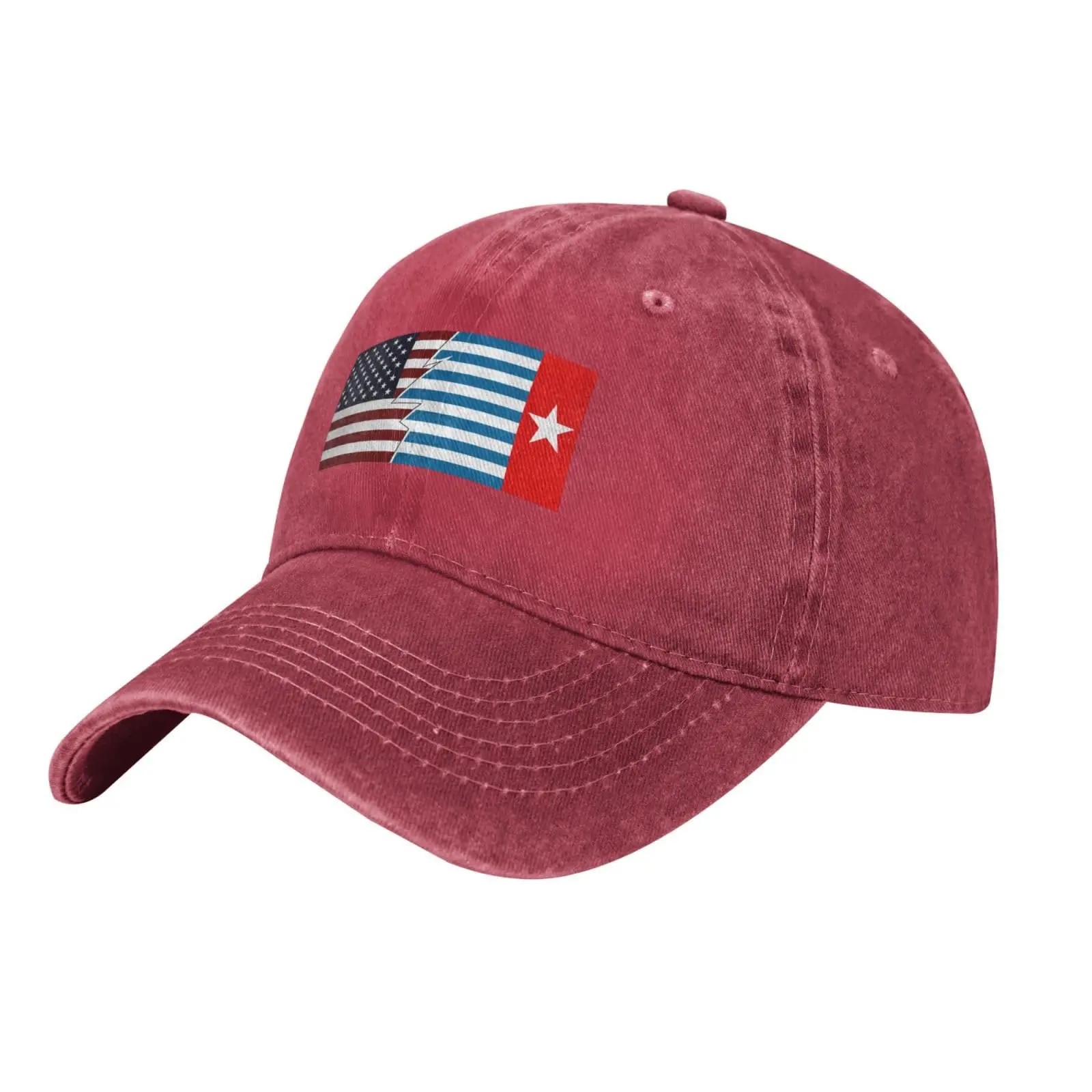 Torn Style American and Morning Star Flags Baseball Cap for Men Women Vintage Trucker Hat Golf Hats Dad Hat Red