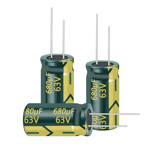 

10pcs 63V 680UF Capacitor 13x25MM(0.51x0.98in) High Frequency Aluminum Electrolytic Capacitors for TV, LCD Monitor, Game