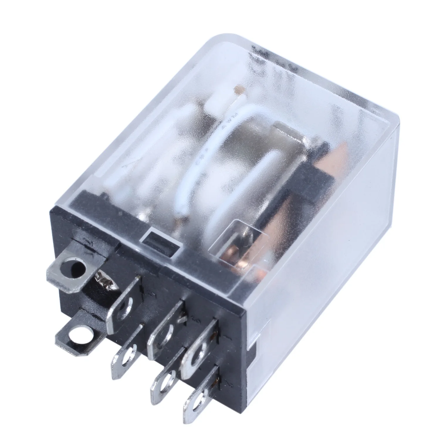 JQX-13F LY2 DC 12V لفائف 8-Pin DPDT الأخضر LED التتابع الكهرومغناطيسي