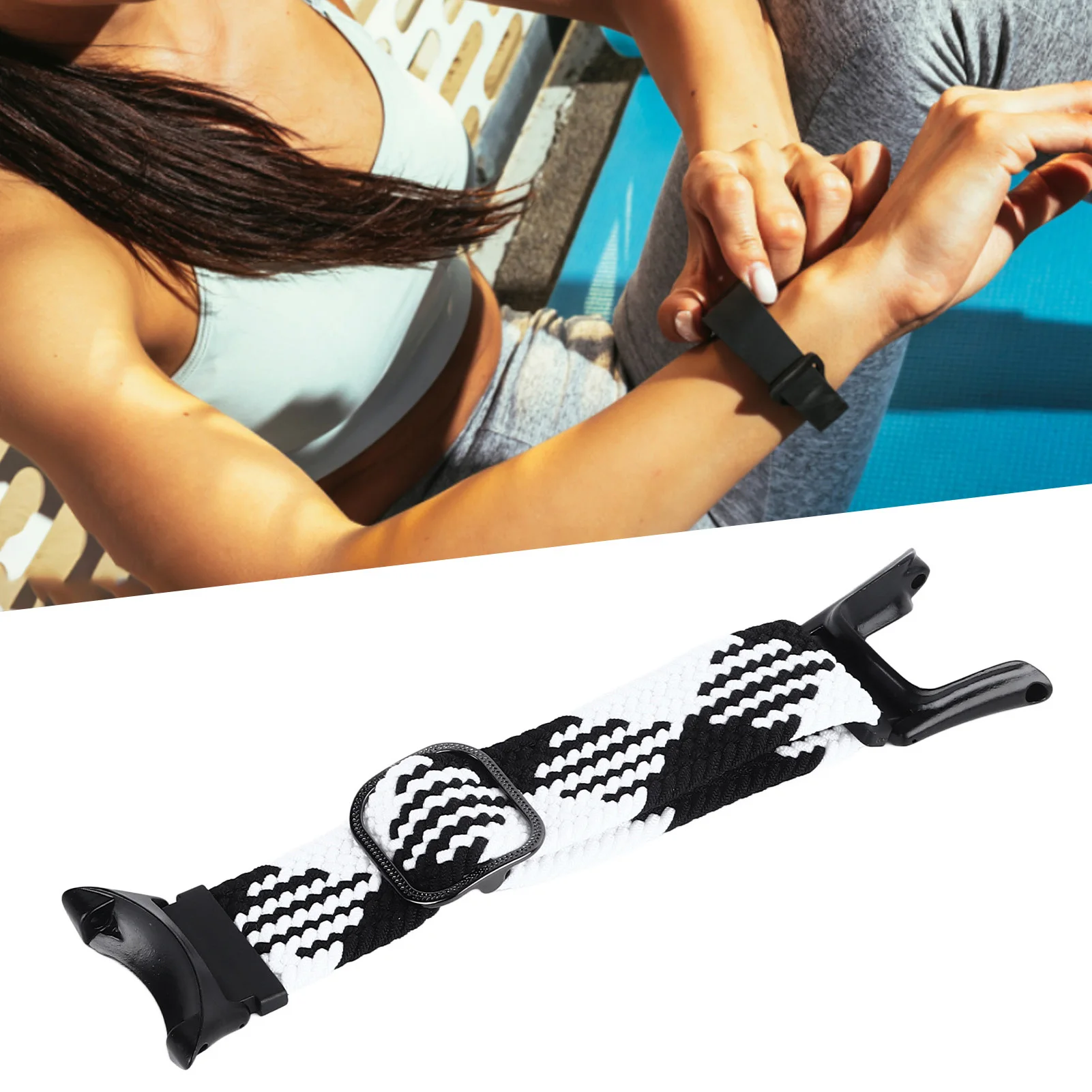 Elastic Nylon Watch Band Woven Loop Quick Release Braided Watch Band Strap Adjustable Compatible for 1 2 2S 2R 3 Sport 3 Peak