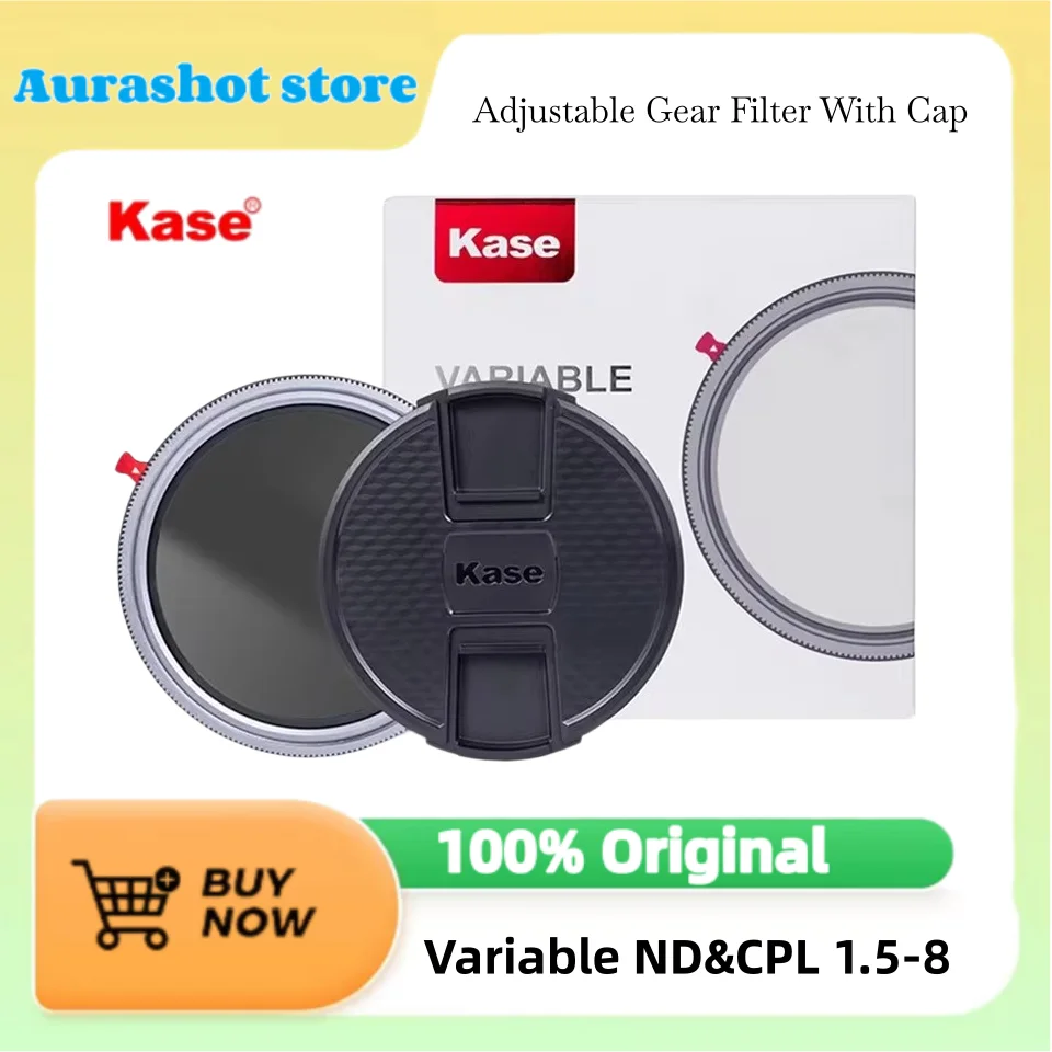 Kase Variable ND&CPL 1.5-8 Adjustable Gear Filter With Cap