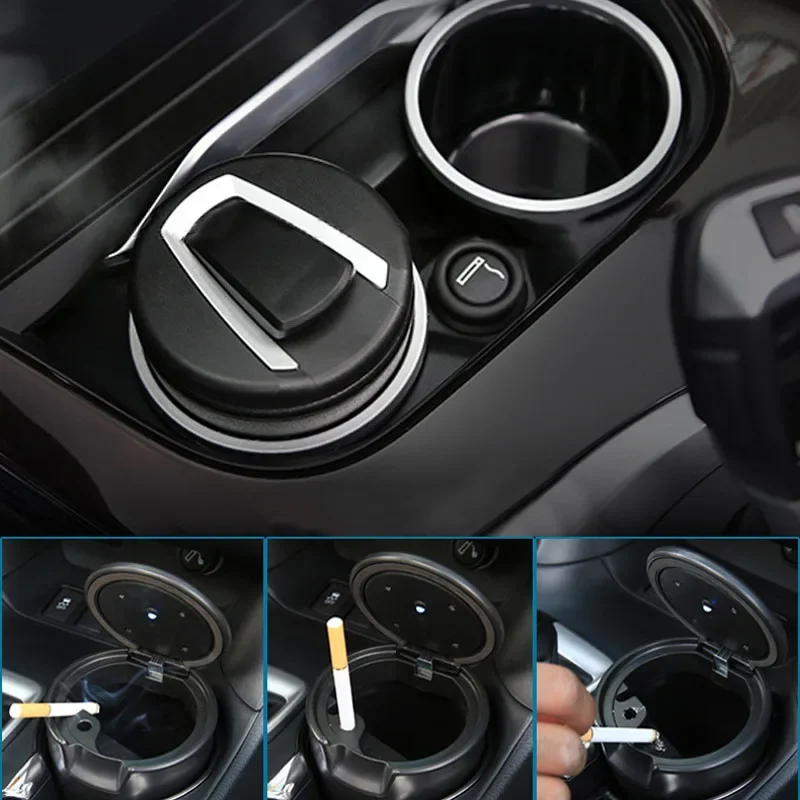 Car Ashtray Storage Cup Smokeless with LED Light Auto Accessories for Peugeot 2008 3008 4008 206 207 208 301 307 308 407